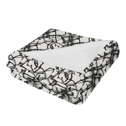 Ink Floral Horizontal Flannel Breathable Blanket 4 Sizes - DeRose Seasonal