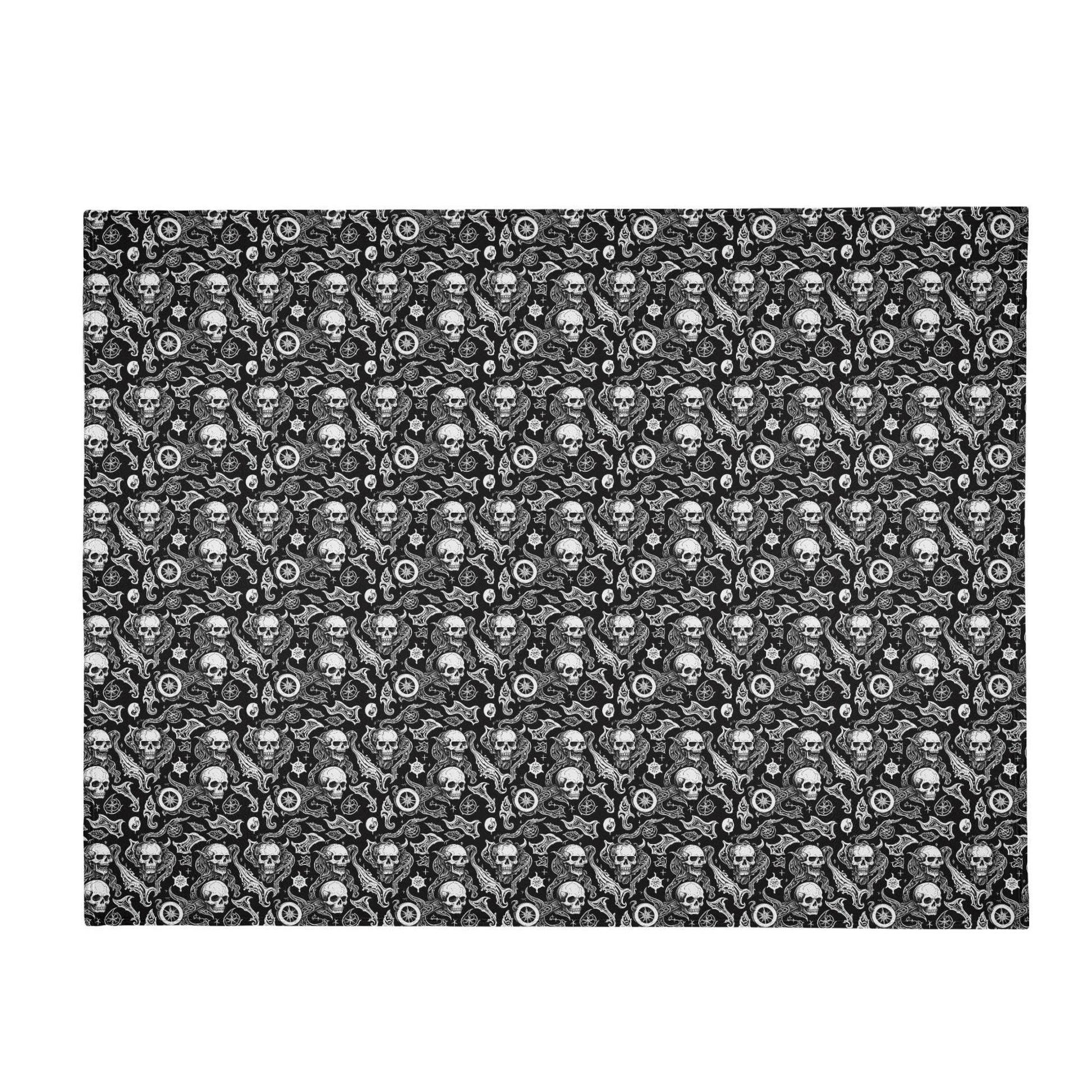 Flying Skulls Horizontal Flannel Breathable Blanket 4 Sizes - DeRose Seasonal