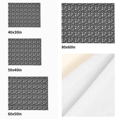 Flying Skulls Horizontal Flannel Breathable Blanket 4 Sizes - DeRose Seasonal