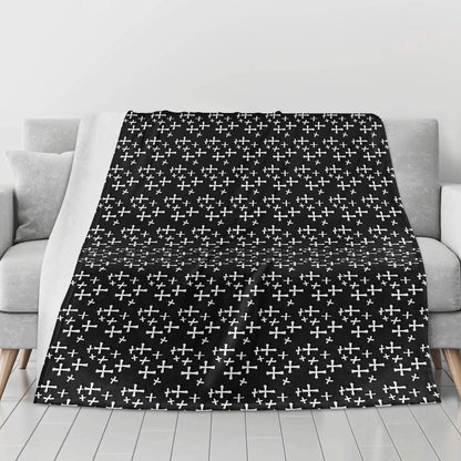 Little Crosses Horizontal Flannel Breathable Blanket 4 Sizes - DeRose Seasonal