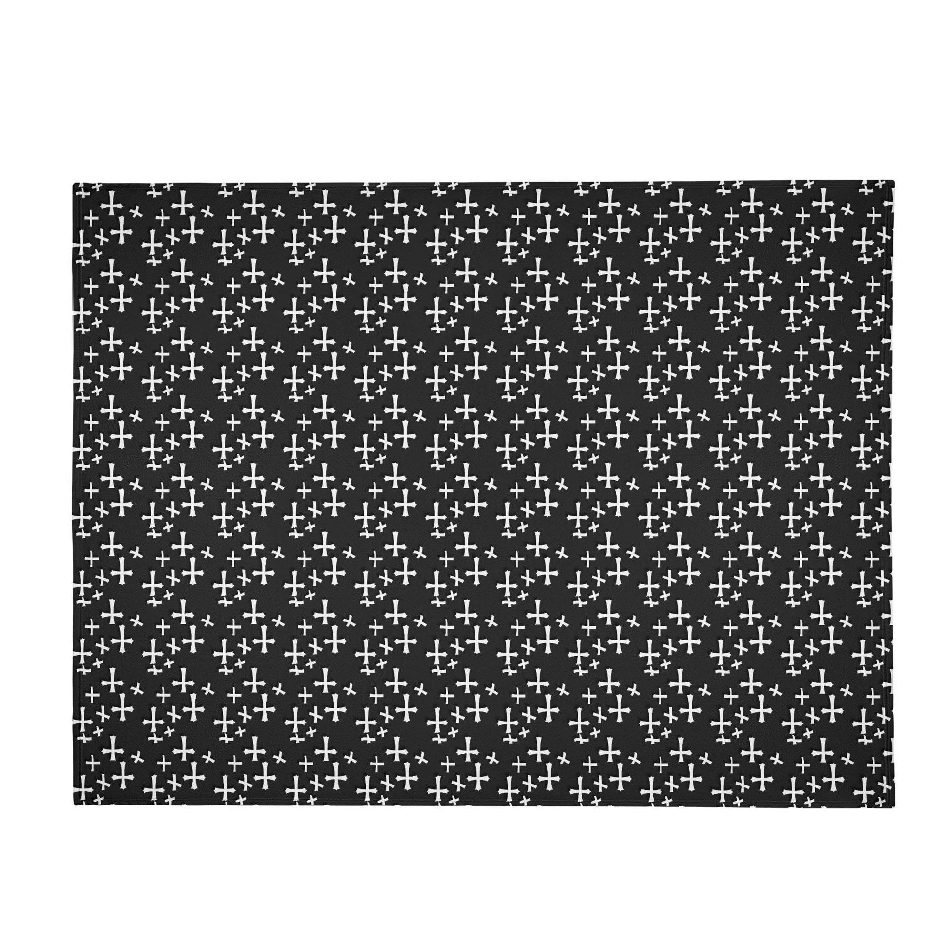 Little Crosses Horizontal Flannel Breathable Blanket 4 Sizes - DeRose Seasonal