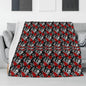 Red Skull Rose Horizontal Flannel Breathable Blanket 4 Sizes - DeRose Seasonal