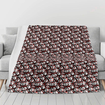 Love Skulls Horizontal Flannel Breathable Blanket 4 Sizes - DeRose Seasonal