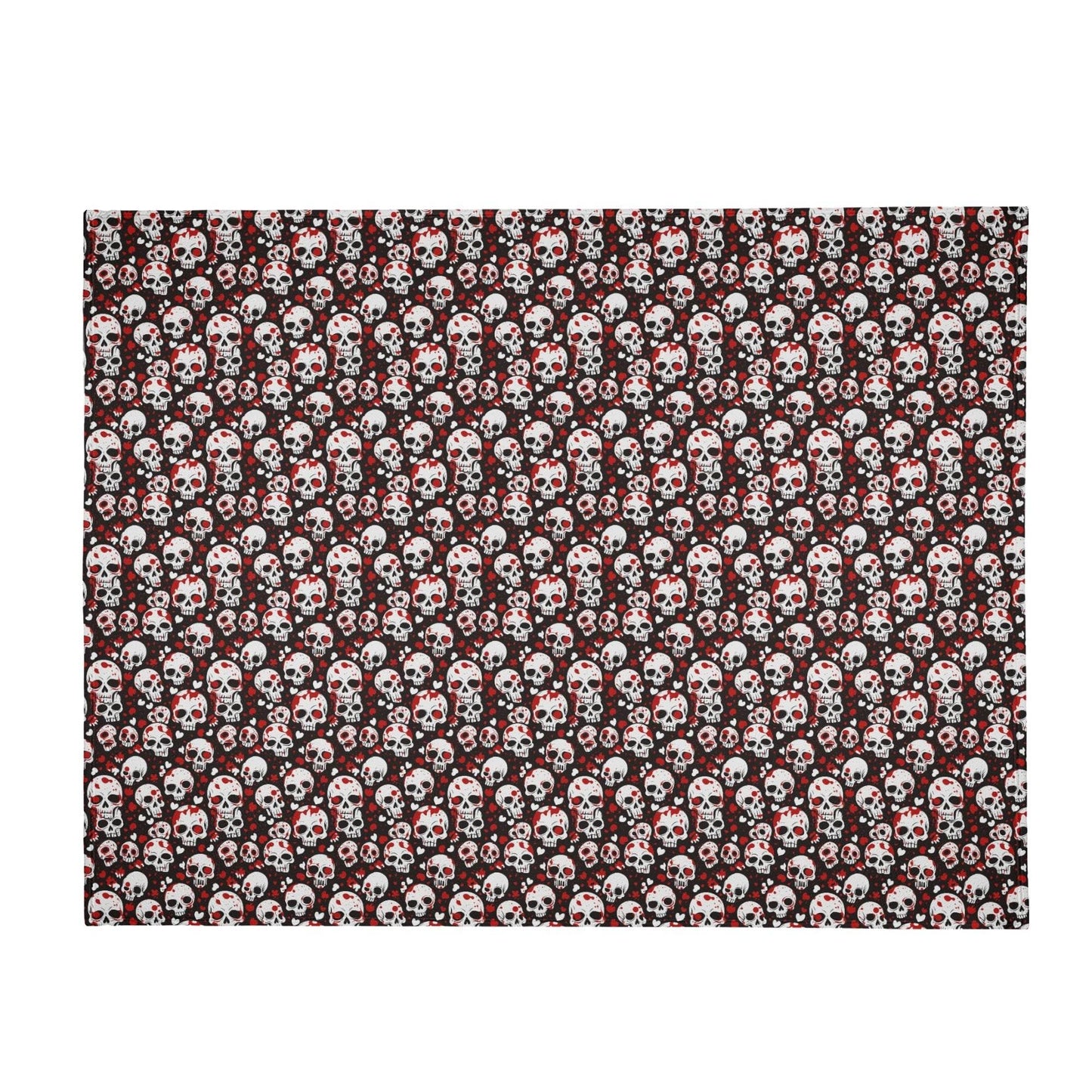 Love Skulls Horizontal Flannel Breathable Blanket 4 Sizes - DeRose Seasonal