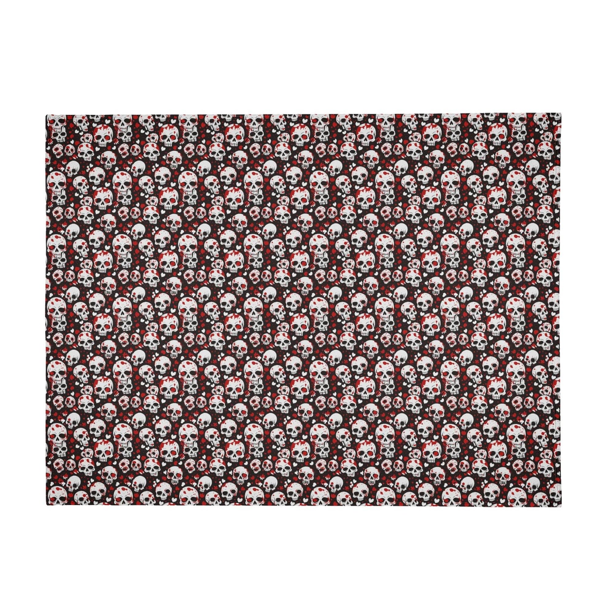 Love Skulls Horizontal Flannel Breathable Blanket 4 Sizes - DeRose Seasonal