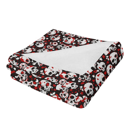 Love Skulls Horizontal Flannel Breathable Blanket 4 Sizes - DeRose Seasonal
