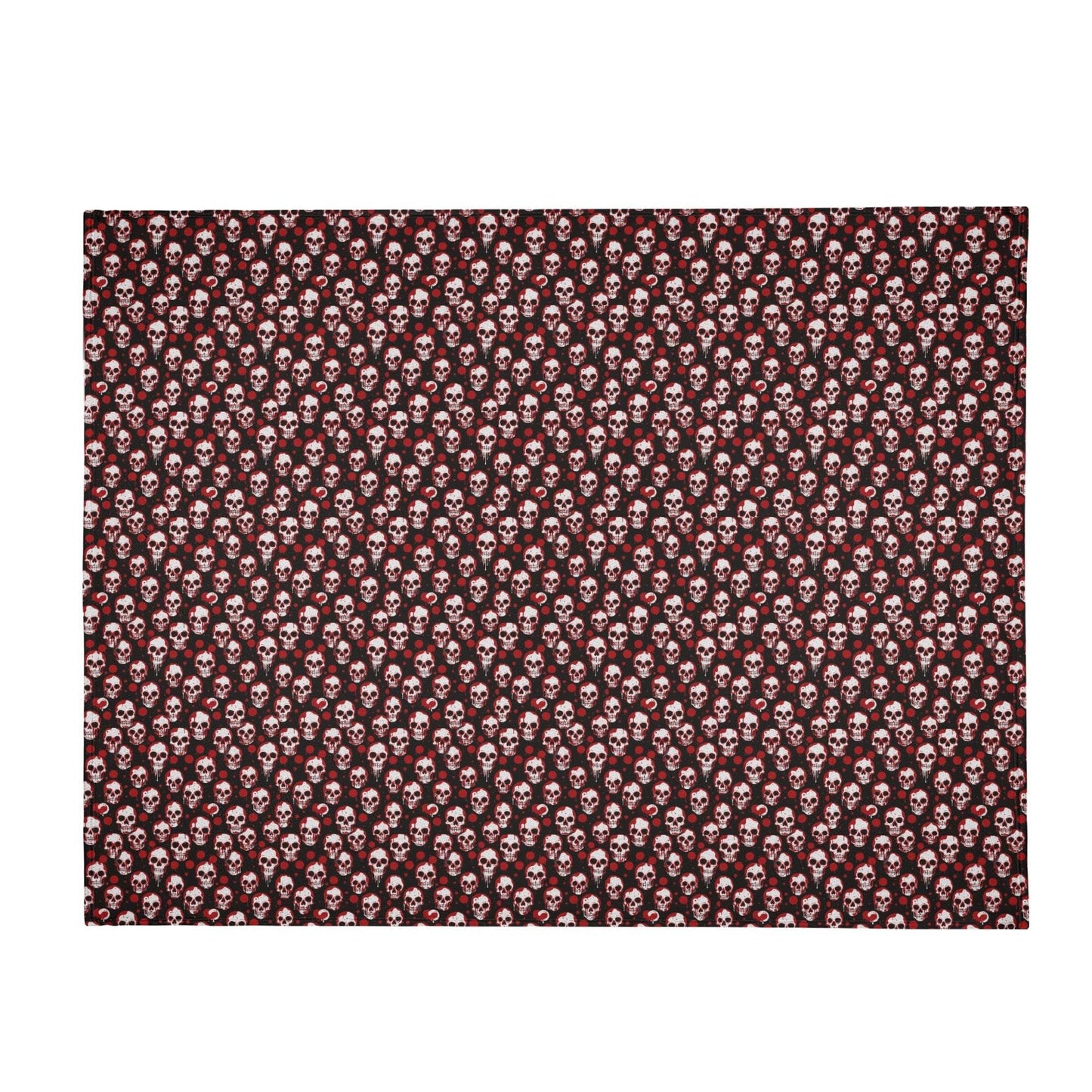 Tiny Red Skulls Horizontal Flannel Breathable Blanket 4 Sizes - DeRose Seasonal