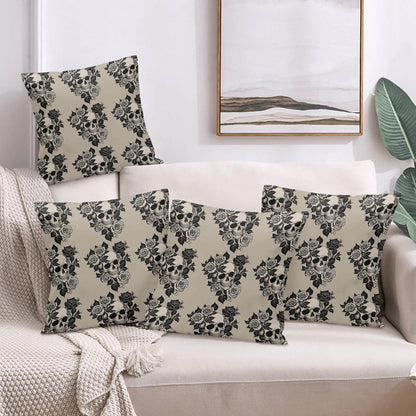 Gothic Tan Peach Velvet 4 Pcs Square Pillow Case Covers (5 sizes) - DeRose Seasonal