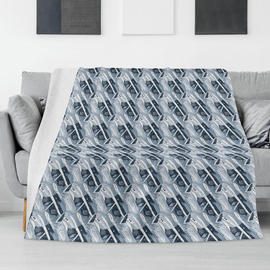 Blue Wind Horizontal Flannel Breathable Blanket 4 Sizes - DeRose Seasonal