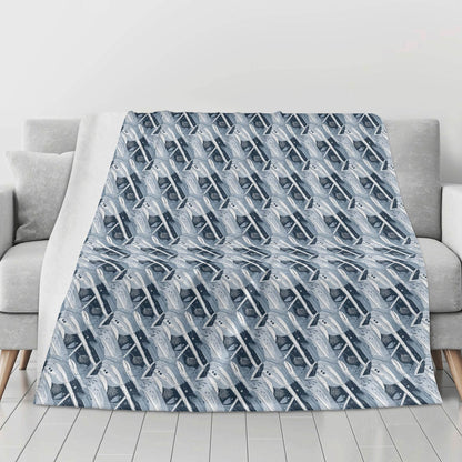 Blue Wind Horizontal Flannel Breathable Blanket 4 Sizes - DeRose Seasonal