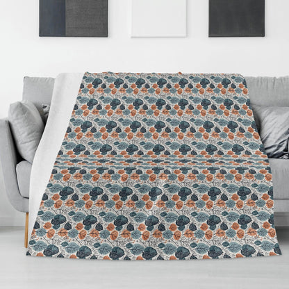 Freezing Leaves Horizontal Flannel Breathable Blanket 4 Sizes - DeRose Seasonal
