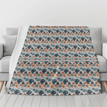 Freezing Leaves Horizontal Flannel Breathable Blanket 4 Sizes - DeRose Seasonal