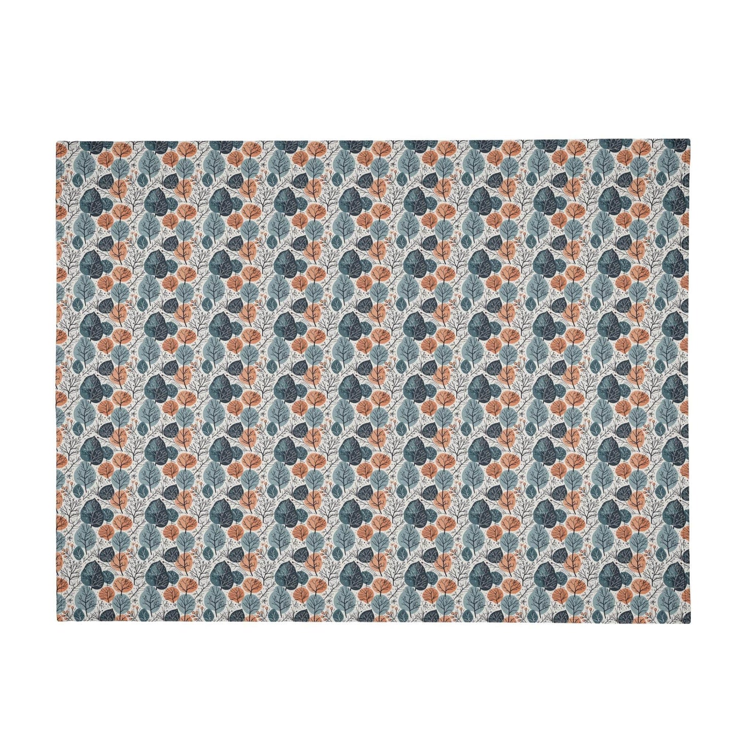Freezing Leaves Horizontal Flannel Breathable Blanket 4 Sizes - DeRose Seasonal
