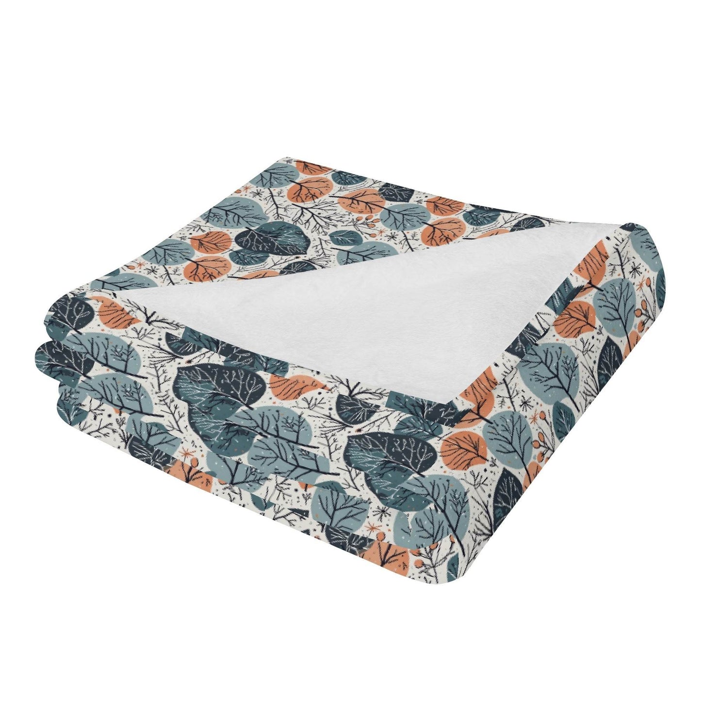 Freezing Leaves Horizontal Flannel Breathable Blanket 4 Sizes - DeRose Seasonal