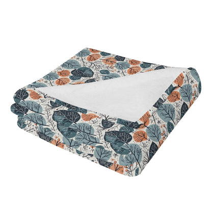 Freezing Leaves Horizontal Flannel Breathable Blanket 4 Sizes - DeRose Seasonal