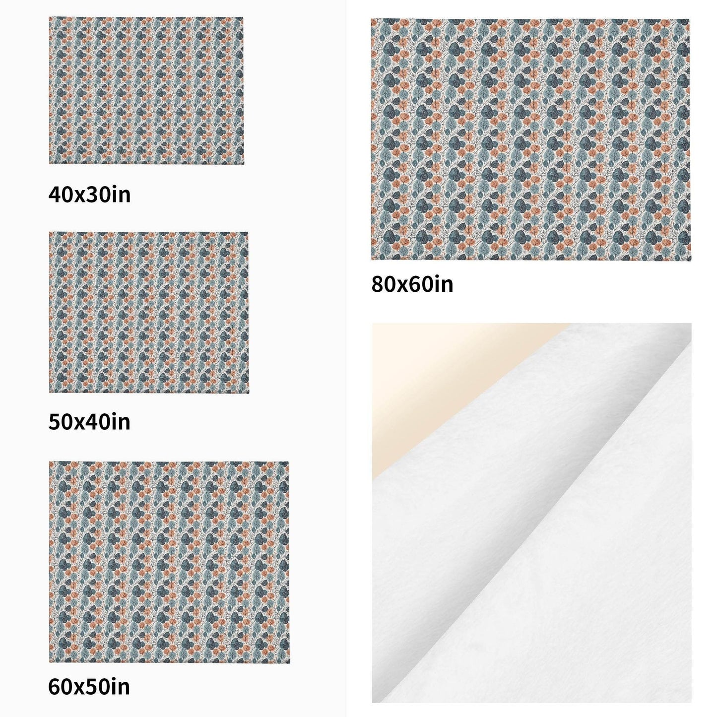 Freezing Leaves Horizontal Flannel Breathable Blanket 4 Sizes - DeRose Seasonal