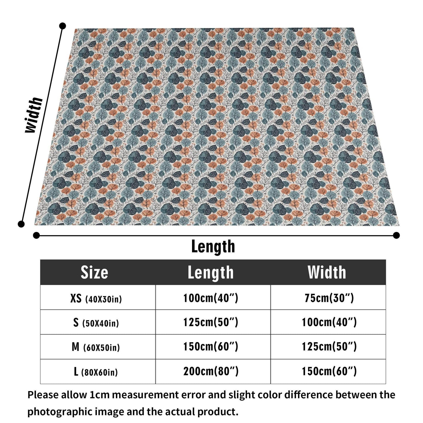 Freezing Leaves Horizontal Flannel Breathable Blanket 4 Sizes - DeRose Seasonal