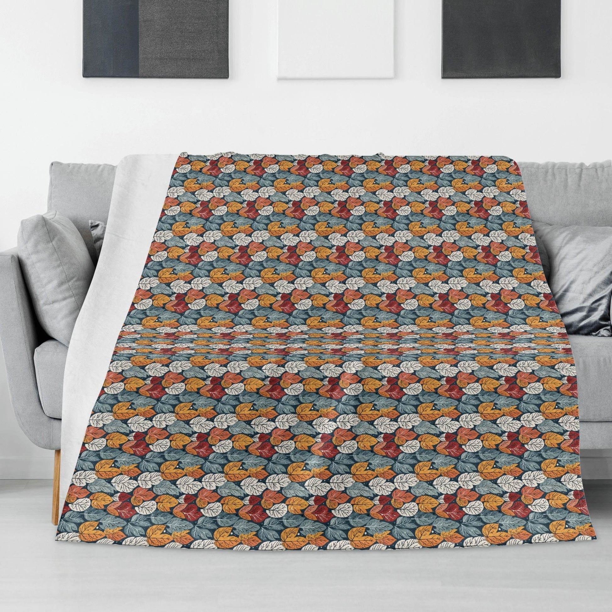 Fall Into Winter Horizontal Flannel Breathable Blanket 4 Sizes - DeRose Seasonal