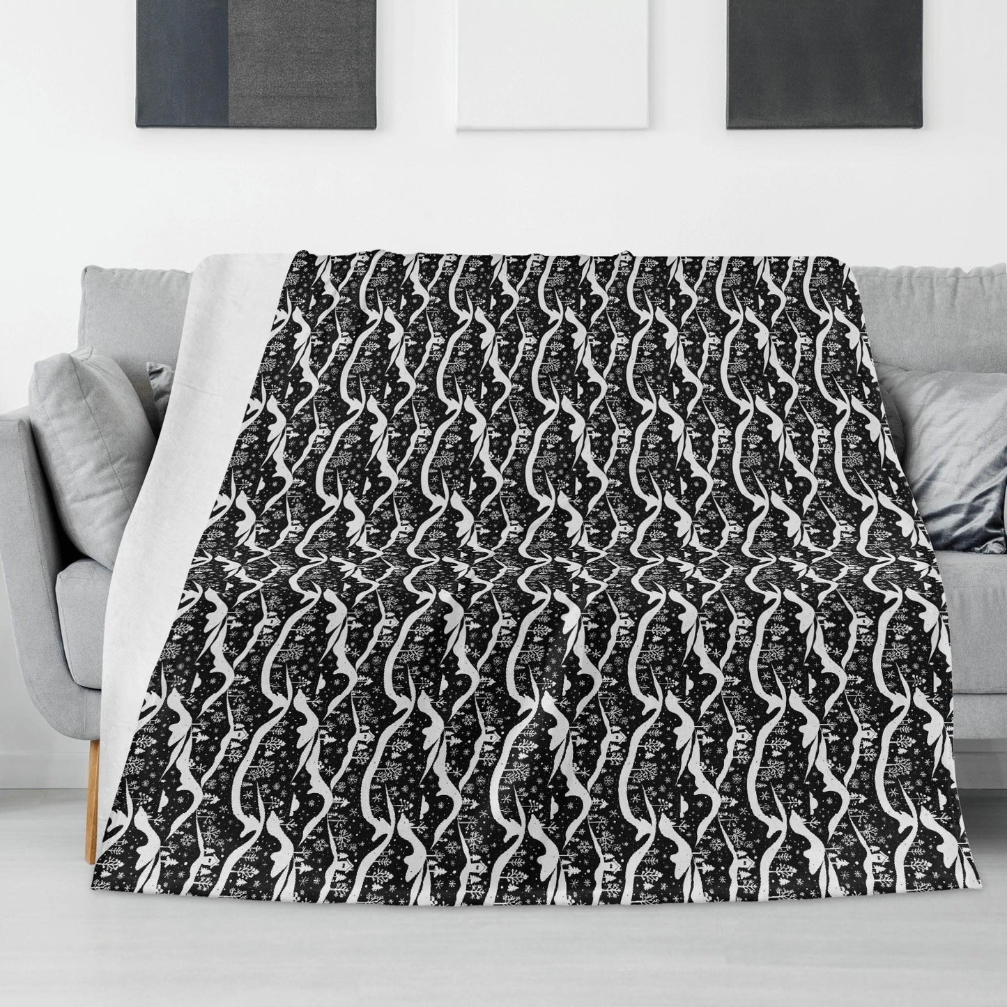 Winter Town Horizontal Flannel Breathable Blanket 4 Sizes - DeRose Seasonal