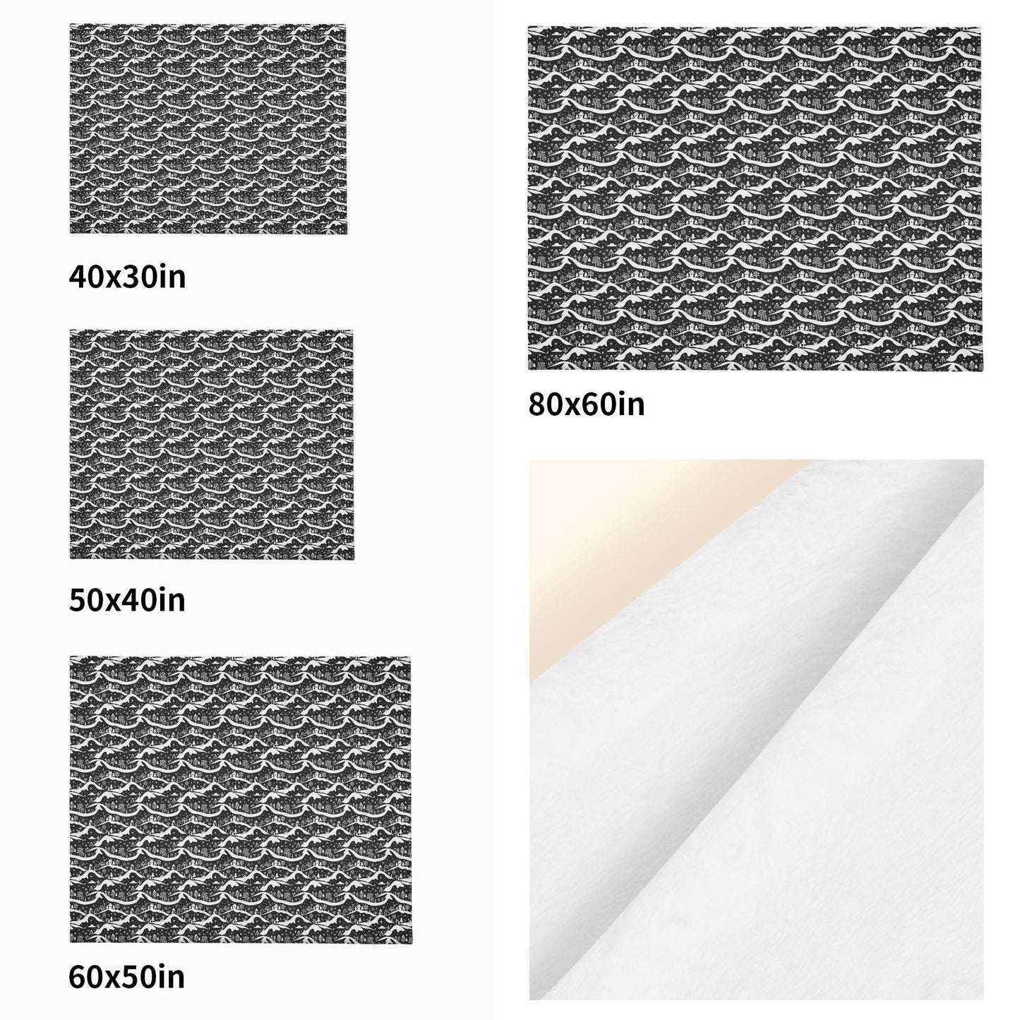 Winter Town Horizontal Flannel Breathable Blanket 4 Sizes - DeRose Seasonal