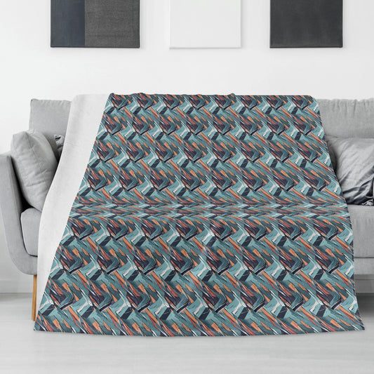 Abstract Breeze Horizontal Flannel Breathable Blanket 4 Sizes - DeRose Seasonal