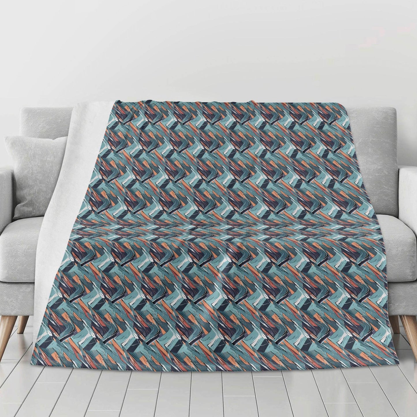 Abstract Breeze Horizontal Flannel Breathable Blanket 4 Sizes - DeRose Seasonal