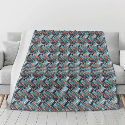 Abstract Breeze Horizontal Flannel Breathable Blanket 4 Sizes - DeRose Seasonal