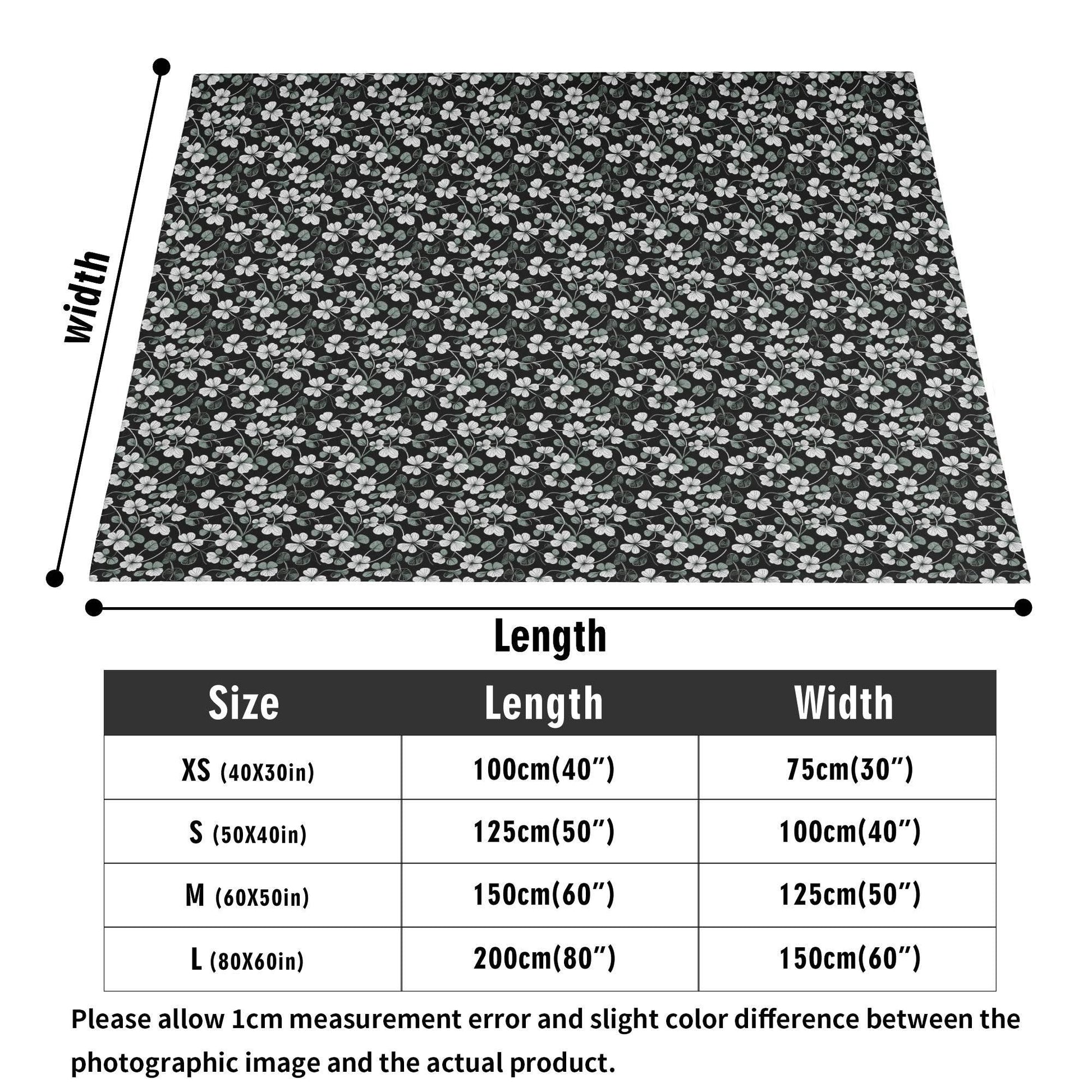 White and Green Clovers Horizontal Flannel Breathable Blanket 4 Sizes - DeRose Seasonal