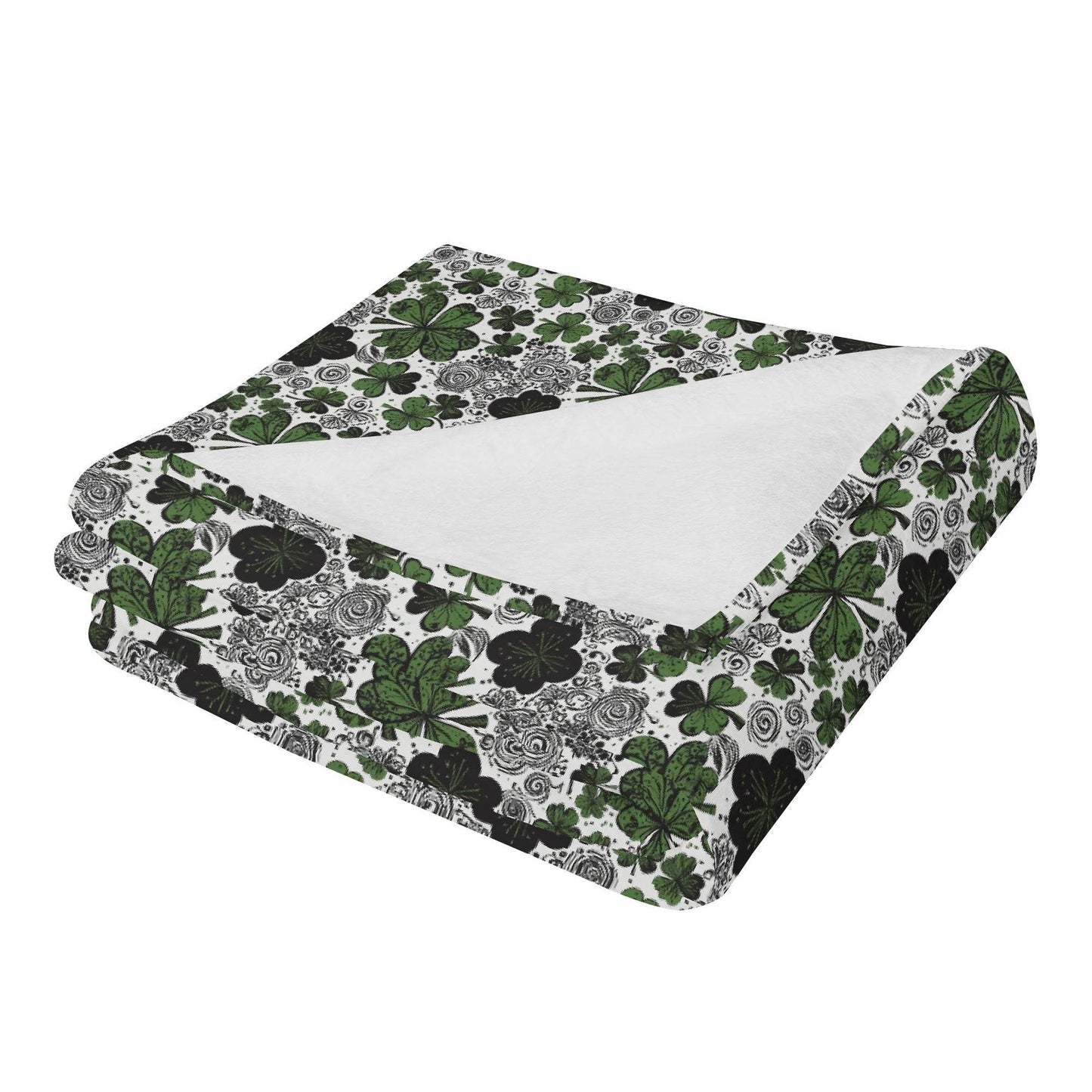 Scribbled Clovers Horizontal Flannel Breathable Blanket 4 Sizes - DeRose Seasonal