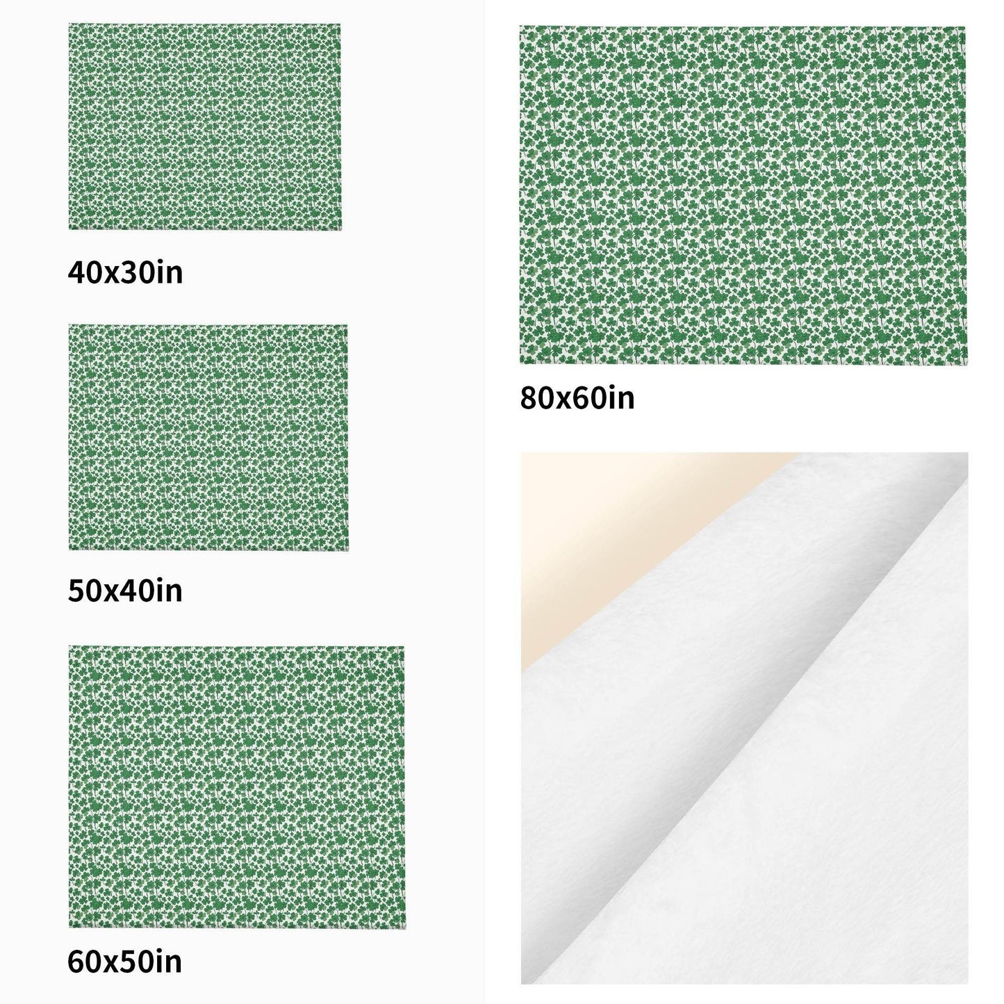 Little Clovers Horizontal Flannel Breathable Blanket 4 Sizes - DeRose Seasonal
