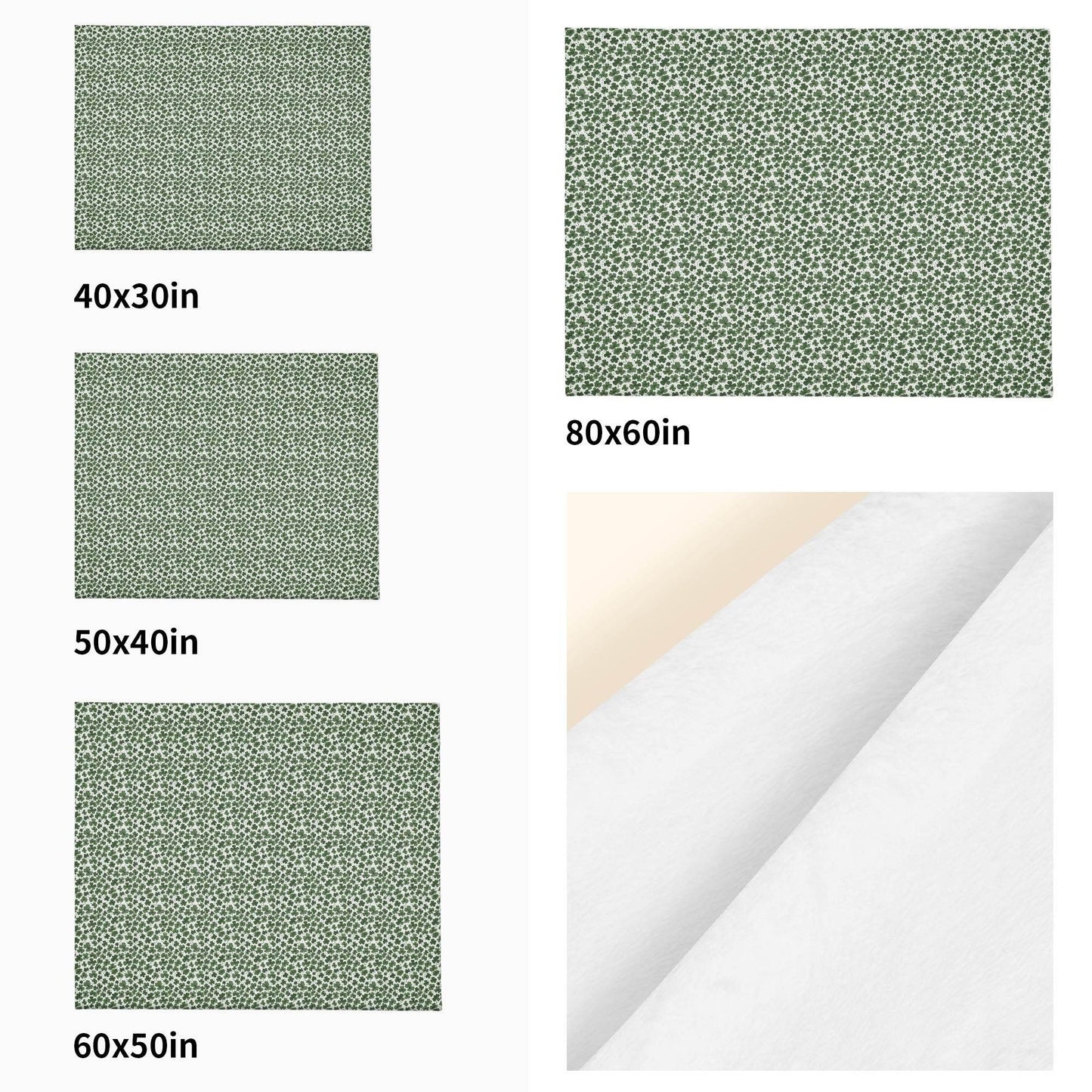 Clovers Horizontal Flannel Breathable Blanket 4 Sizes - DeRose Seasonal