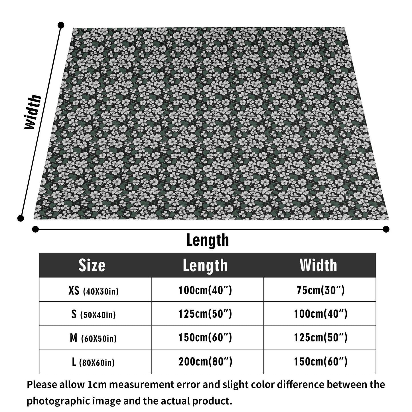 White Clovers Horizontal Flannel Breathable Blanket 4 Sizes - DeRose Seasonal