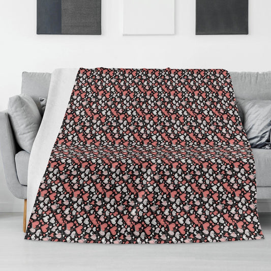 Colorful Hearts Horizontal Flannel Breathable Blanket 4 Sizes - DeRose Seasonal