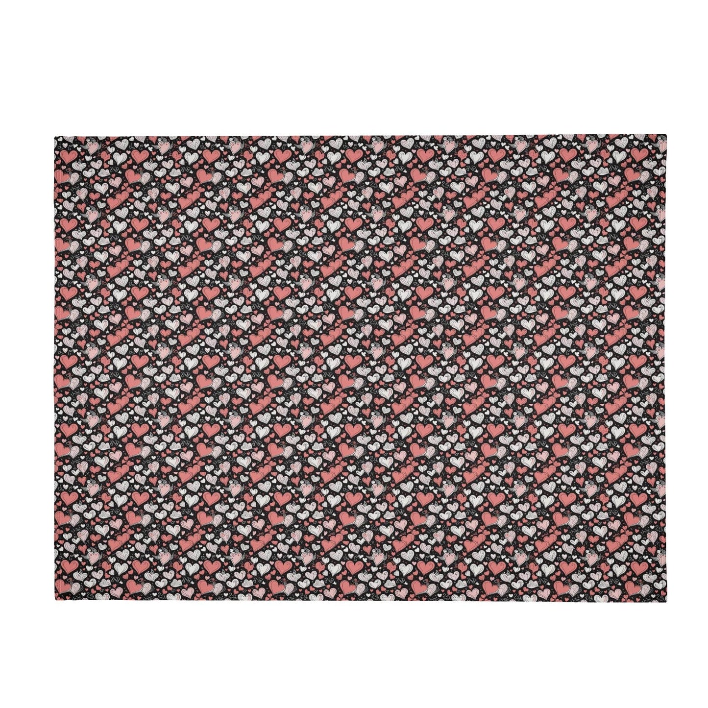Colorful Hearts Horizontal Flannel Breathable Blanket 4 Sizes - DeRose Seasonal