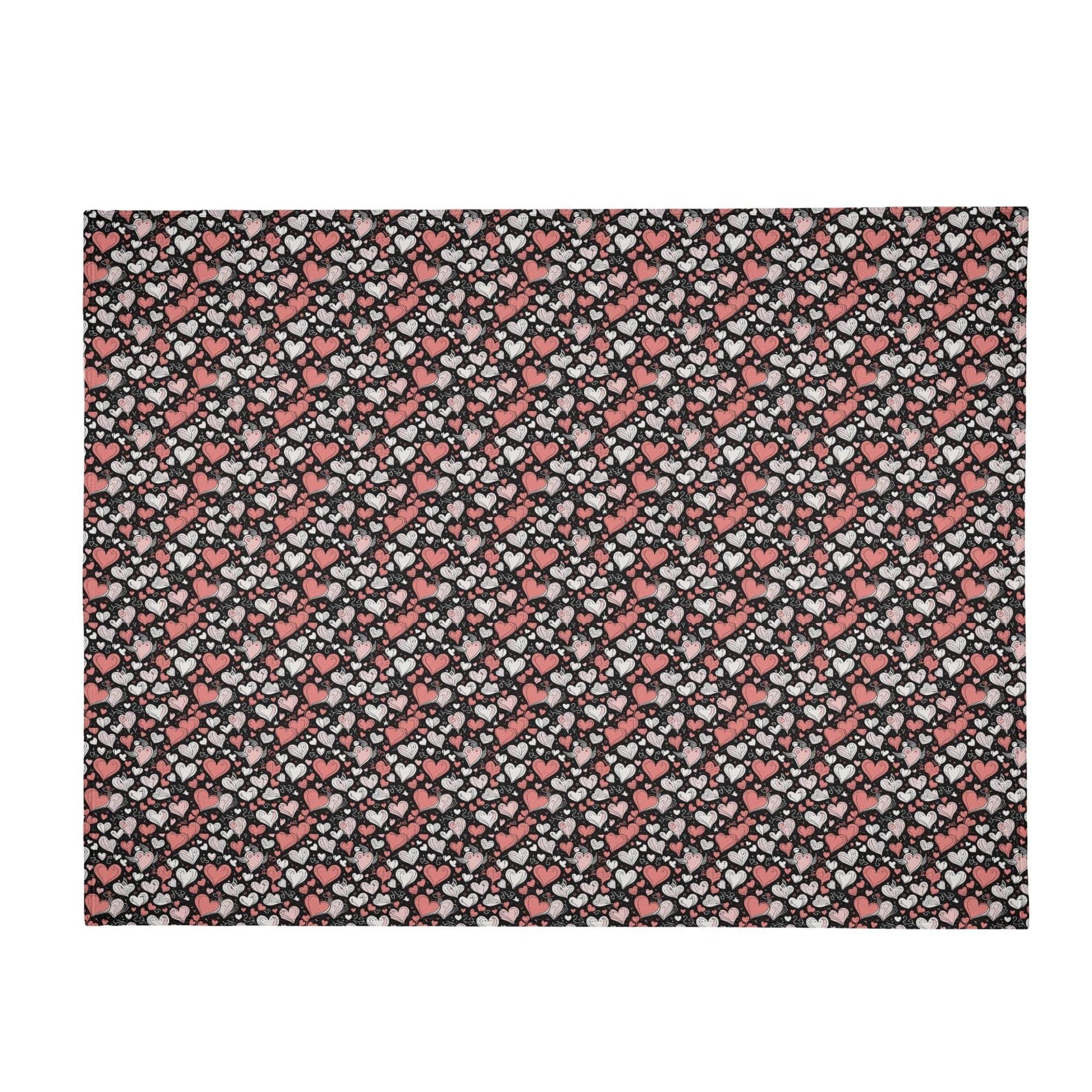 Colorful Hearts Horizontal Flannel Breathable Blanket 4 Sizes - DeRose Seasonal