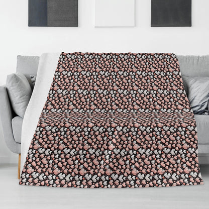 Pink Hearts Horizontal Flannel Breathable Blanket 4 Sizes - DeRose Seasonal