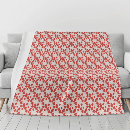 Minimal Hearts Horizontal Flannel Breathable Blanket 4 Sizes - DeRose Seasonal