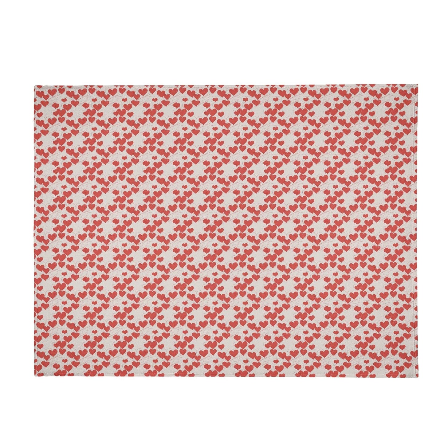 Minimal Hearts Horizontal Flannel Breathable Blanket 4 Sizes - DeRose Seasonal