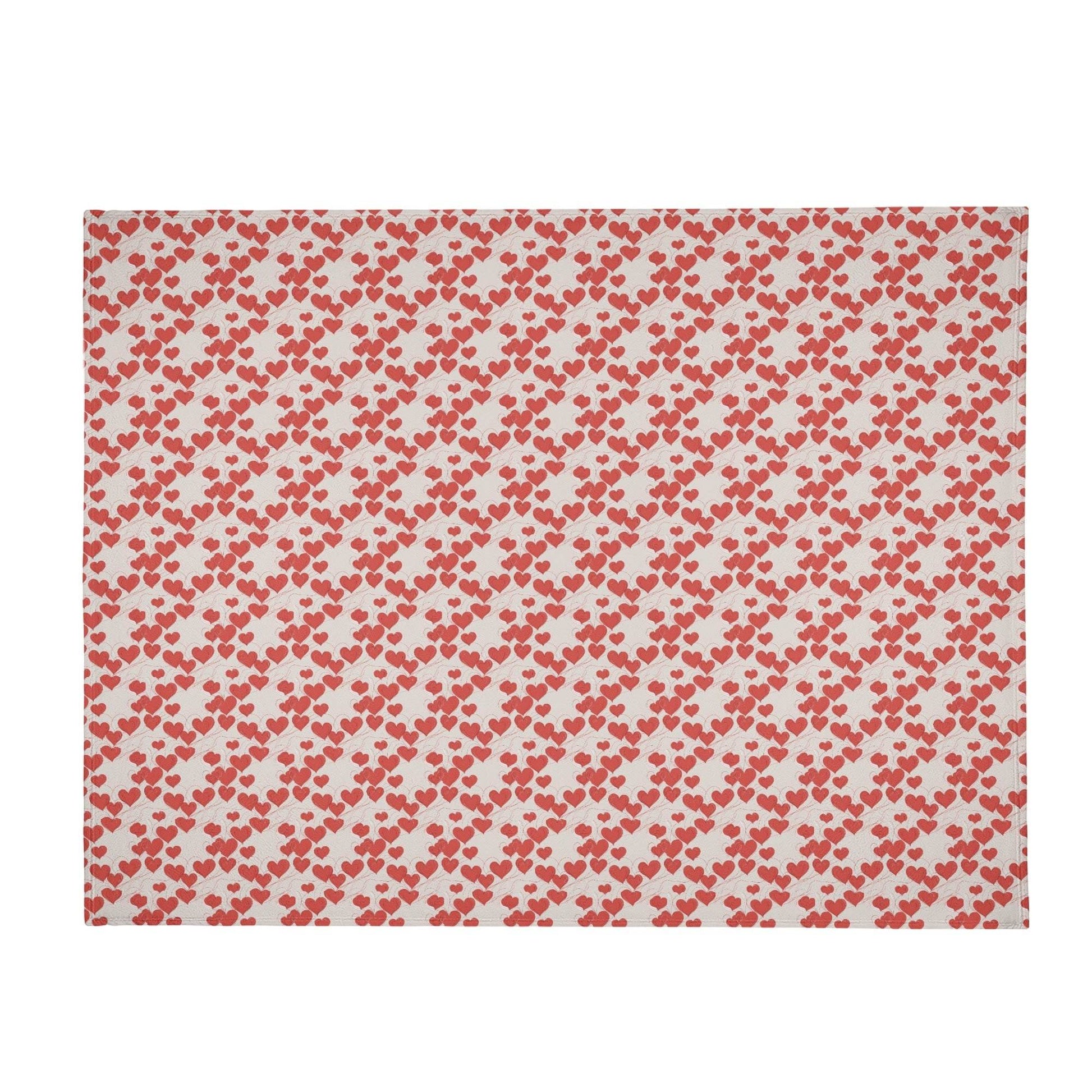 Minimal Hearts Horizontal Flannel Breathable Blanket 4 Sizes - DeRose Seasonal
