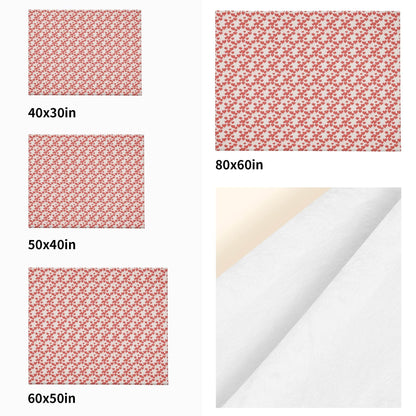Minimal Hearts Horizontal Flannel Breathable Blanket 4 Sizes - DeRose Seasonal