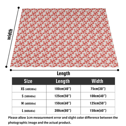 Minimal Hearts Horizontal Flannel Breathable Blanket 4 Sizes - DeRose Seasonal