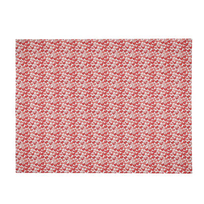Red Little Hearts Horizontal Flannel Breathable Blanket 4 Sizes - DeRose Seasonal