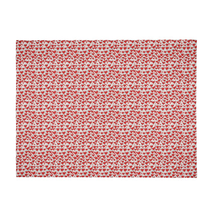 Scribbled Hearts Horizontal Flannel Breathable Blanket 4 Sizes - DeRose Seasonal