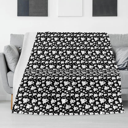 Spooky Ghost Horizontal Flannel Breathable Blanket 4 Sizes - DeRose Seasonal