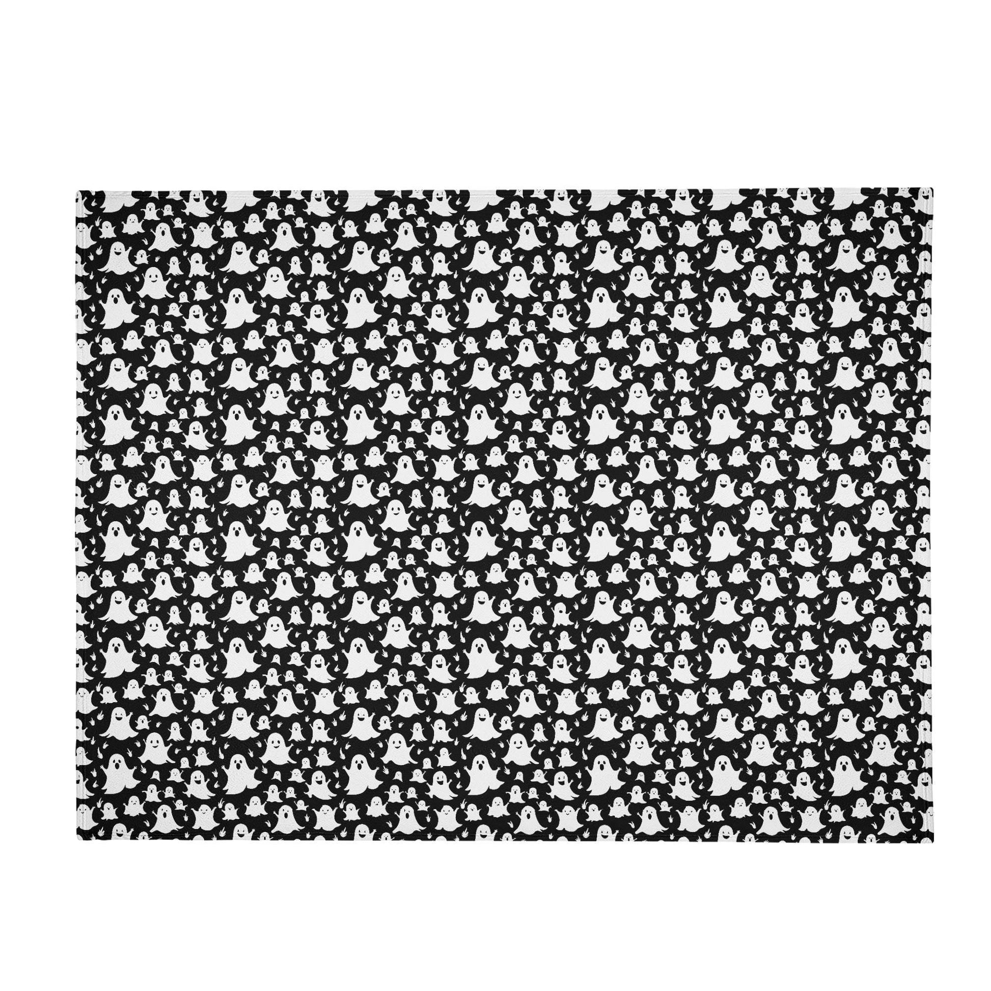 Spooky Ghost Horizontal Flannel Breathable Blanket 4 Sizes - DeRose Seasonal