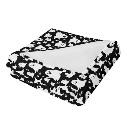 Spooky Ghost Horizontal Flannel Breathable Blanket 4 Sizes - DeRose Seasonal