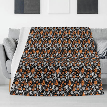 Jack-O-Lanterns Horizontal Flannel Breathable Blanket 4 Sizes - DeRose Seasonal