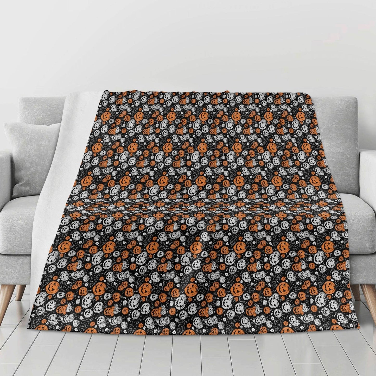 Jack-O-Lanterns Horizontal Flannel Breathable Blanket 4 Sizes - DeRose Seasonal