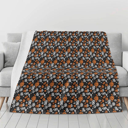 Jack-O-Lanterns Horizontal Flannel Breathable Blanket 4 Sizes - DeRose Seasonal