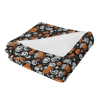 Jack-O-Lanterns Horizontal Flannel Breathable Blanket 4 Sizes - DeRose Seasonal